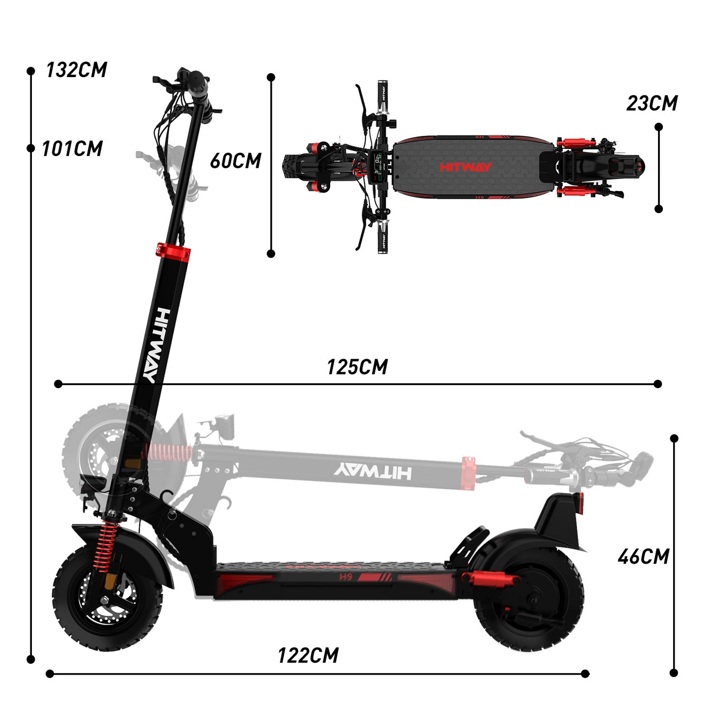 E-Scooter Hitway H9 / H9 Pro 10" 500W mit ABE