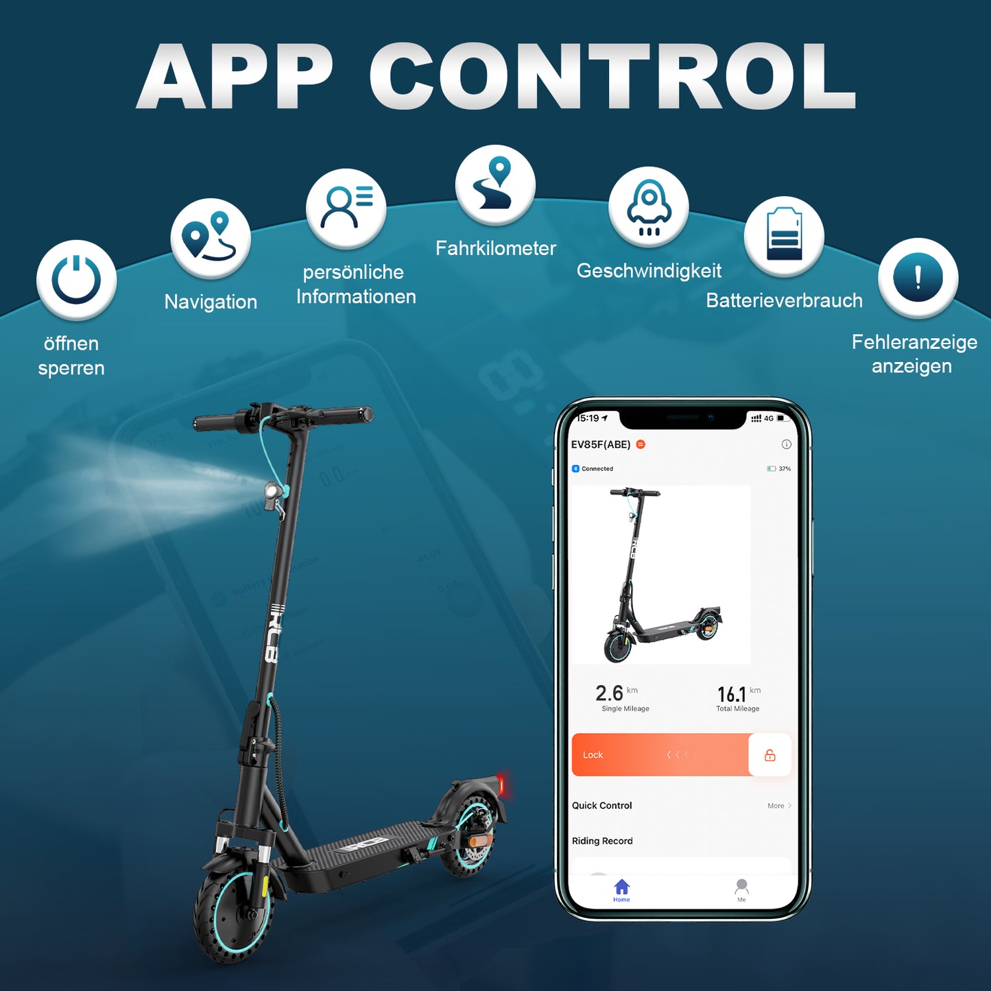E-Scooter RCB EV85F 8,5" 400W mit ABE