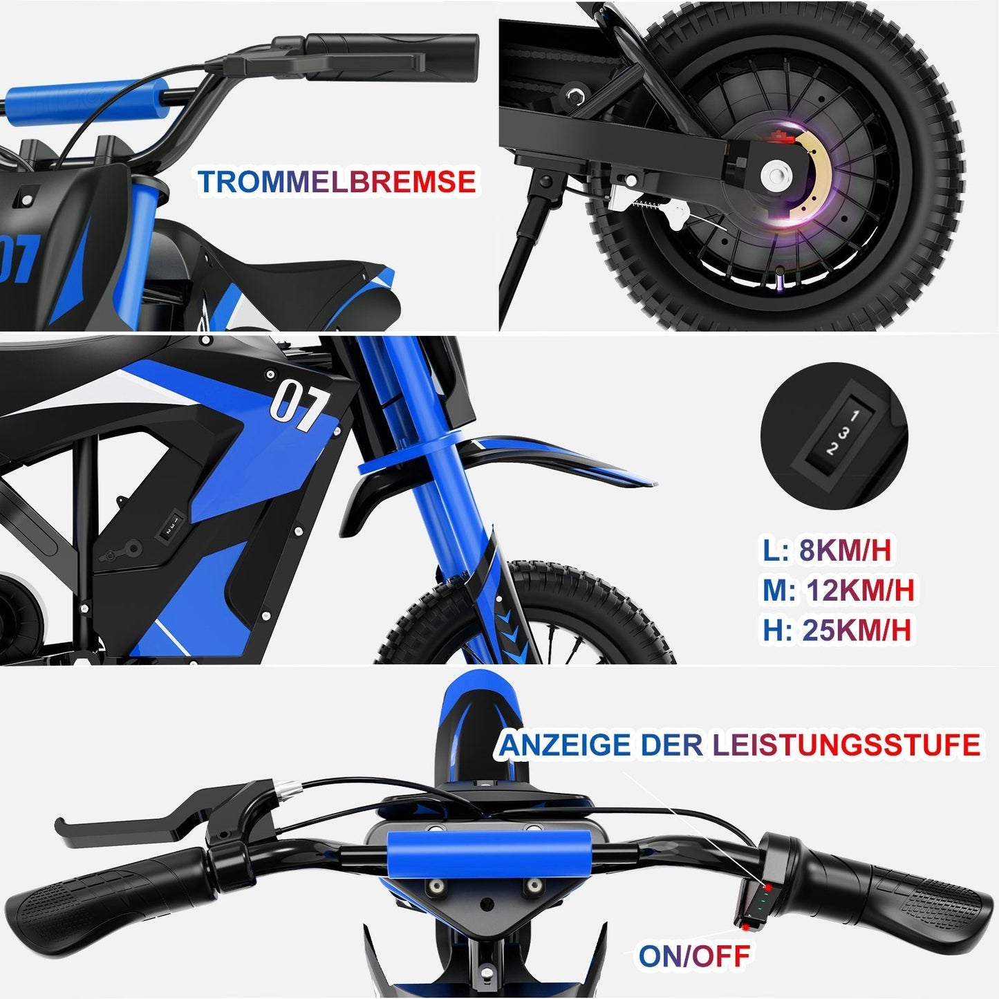 Elektro-Motorrad Evercross EV12M 300W 12" 25 km/h für Kinder