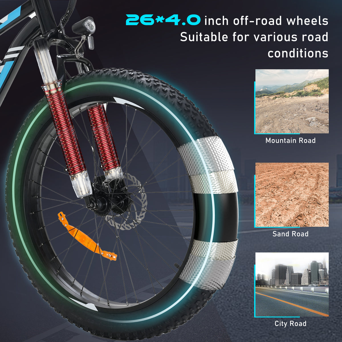 E-Bike HITWAY BK15 26*4,0 Zoll 250W 7-Gang SHIMANO Mountainbike