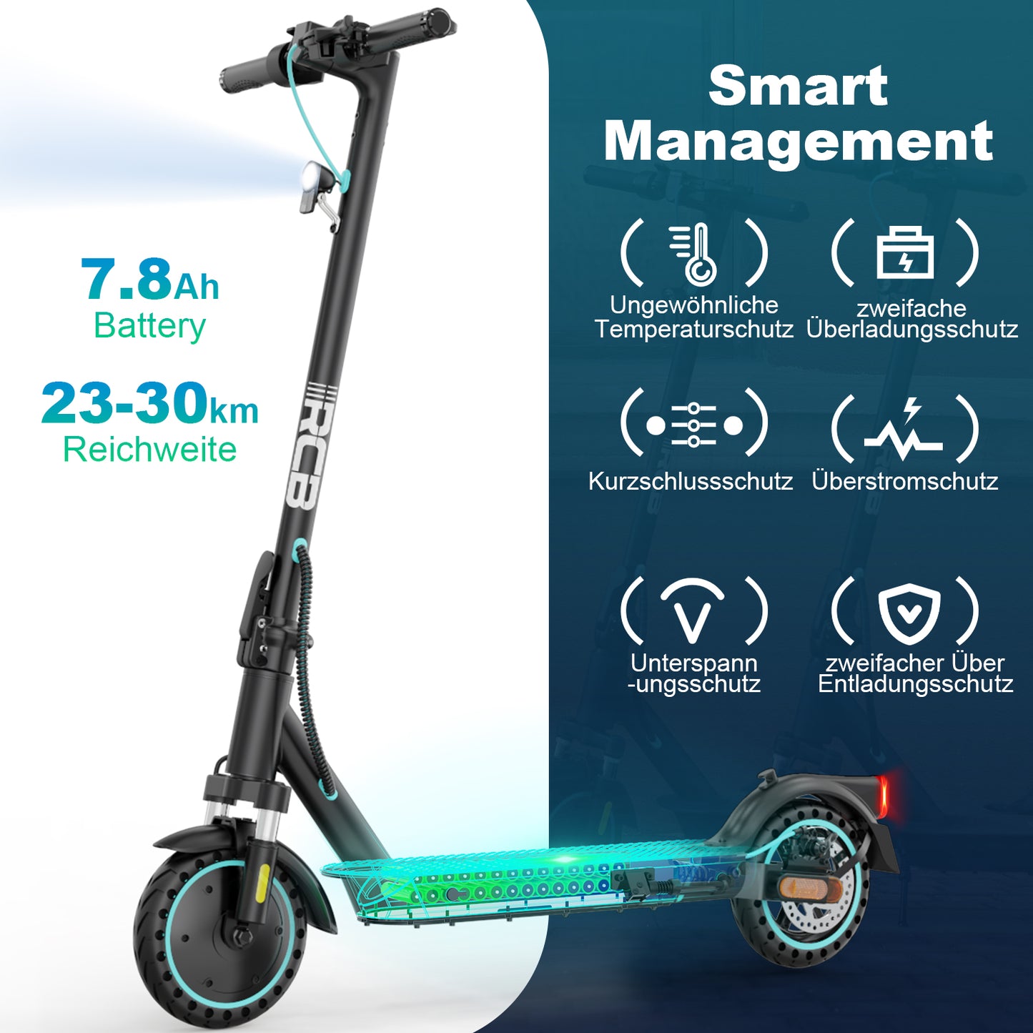 E-Scooter RCB EV85F 8,5" 400W mit ABE
