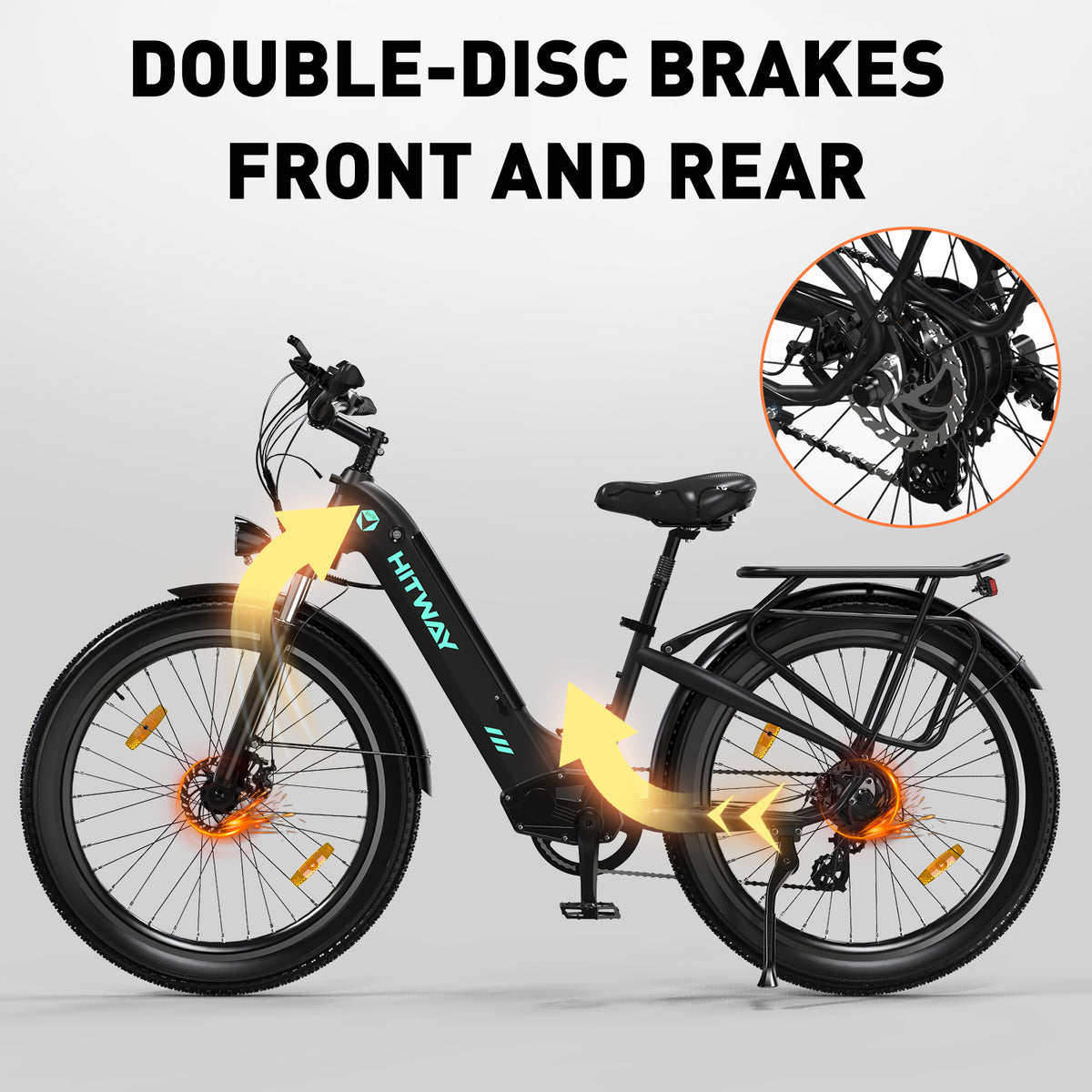 E-Bike HITWAY BK16 26" 250W 7-Gang SHIMANO Mountainbike