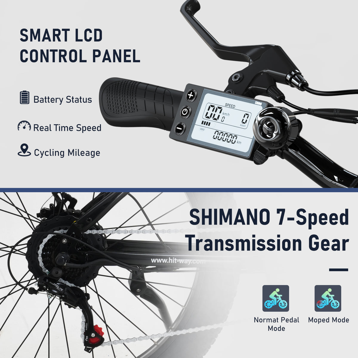 E-Bike HITWAY BK15 26*4,0 Zoll 250W 7-Gang SHIMANO Mountainbike