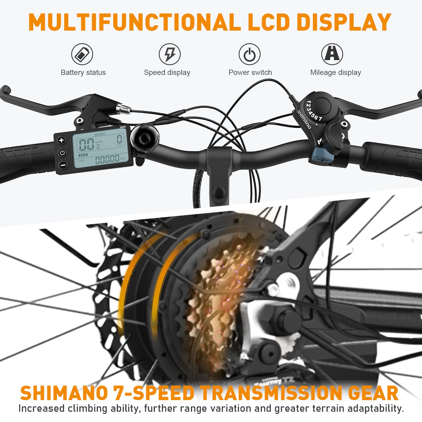 E-Bike HITWAY BK15 26*2.125 Zoll 250W 7-Gang SHIMANO Mountainbike