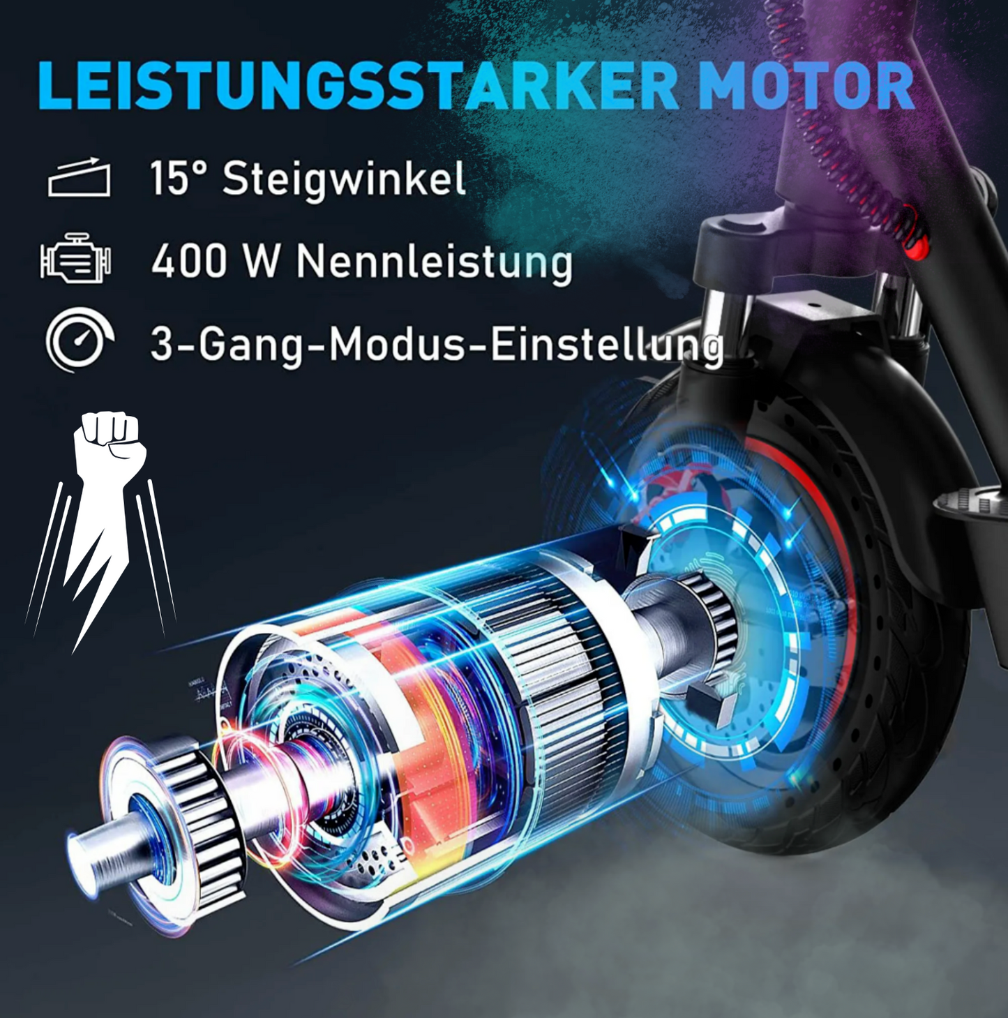 E-Scooter Evercross EV10K Pro 10" 400W mit ABE