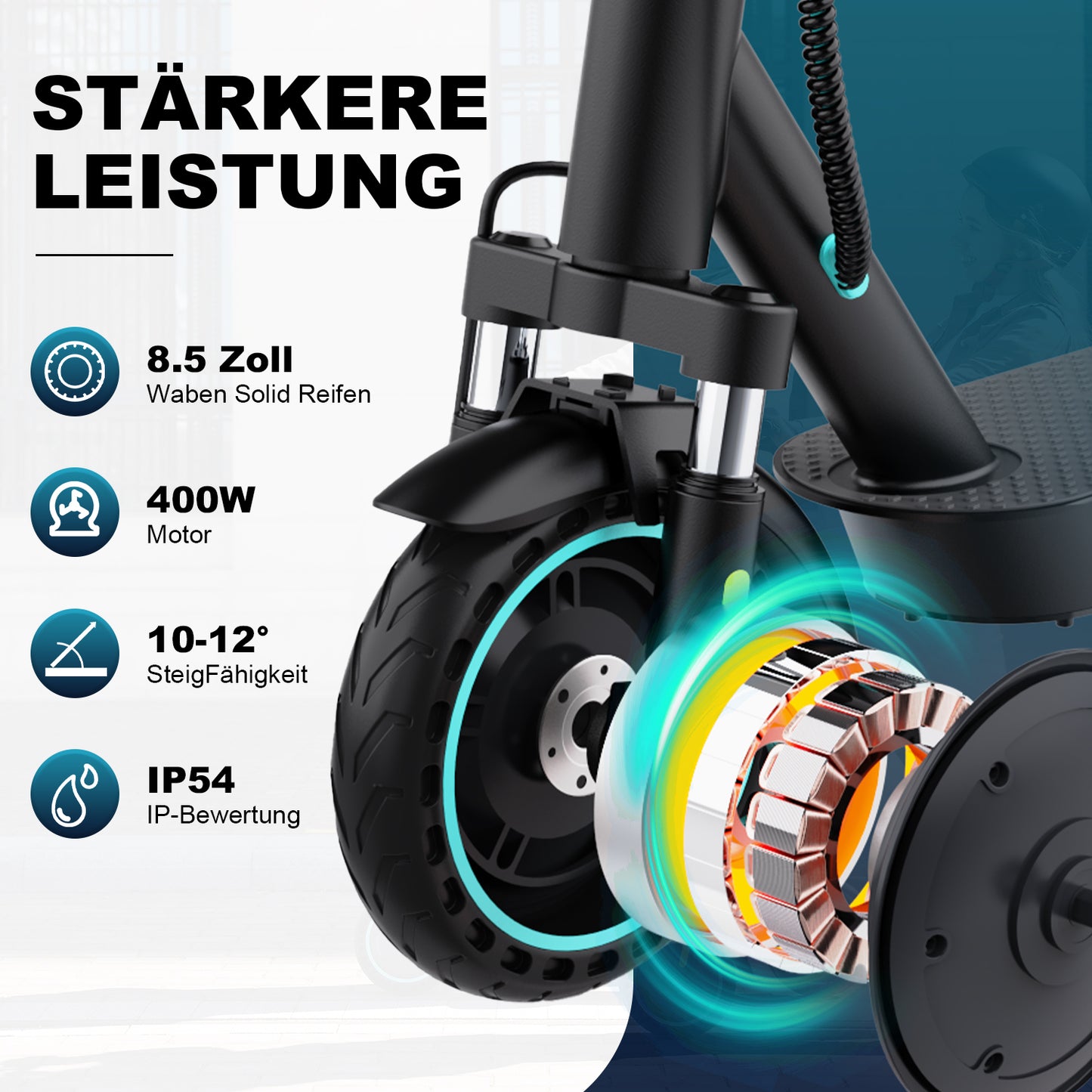 E-Scooter RCB EV85F 8,5" 400W mit ABE