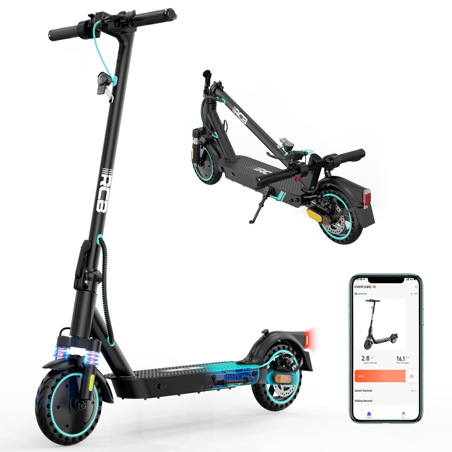 E-Scooter RCB EV85F 8,5" 400W mit ABE