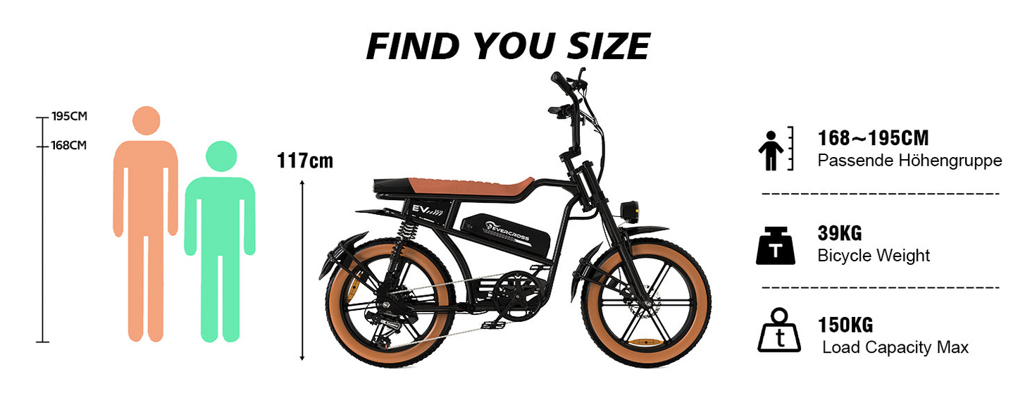 E-Bike Evercross EK30 20" 250W 7-Gang SHIMANO