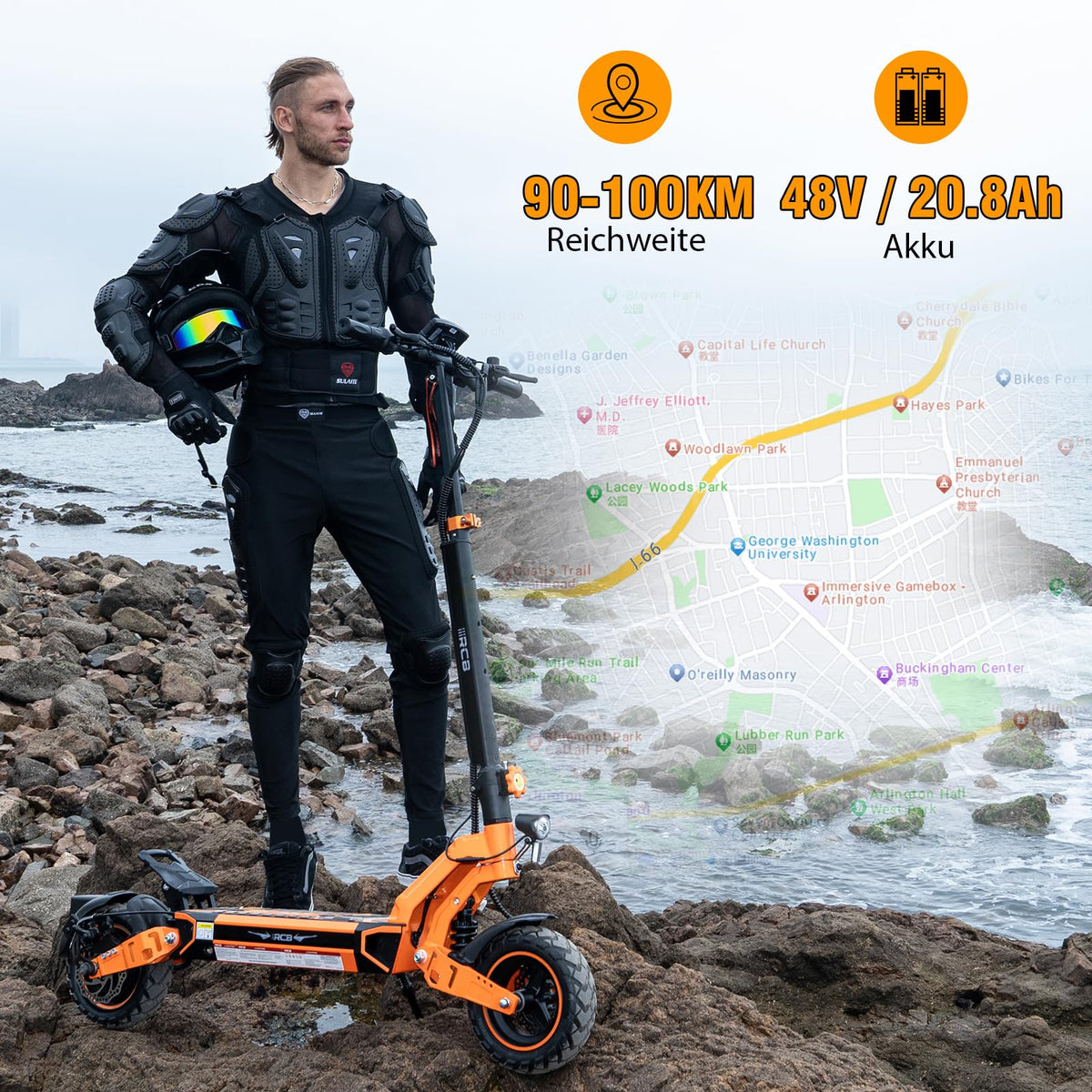 E-Scooter RCB D7 / D7 Pro 10" 500W mit ABE