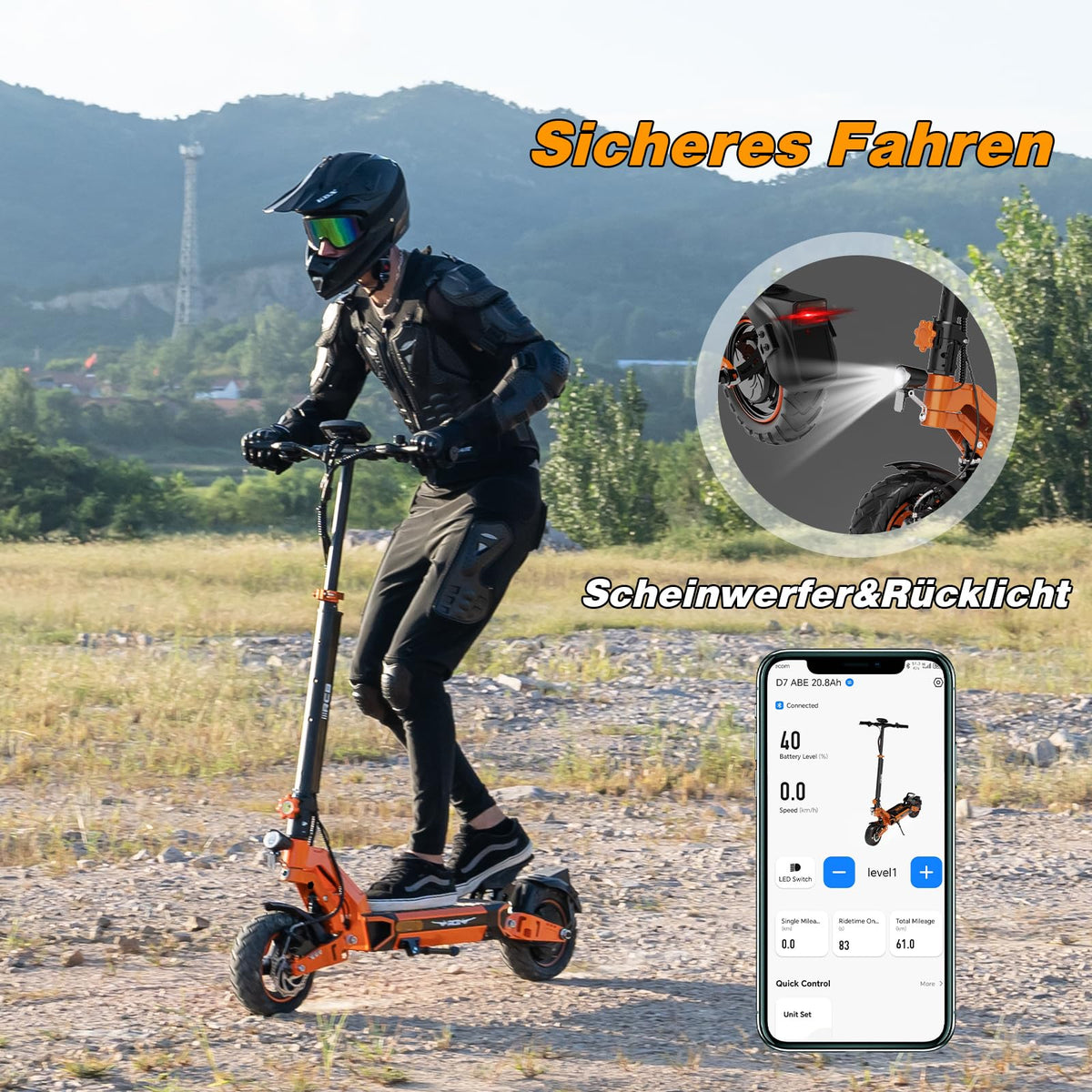 E-Scooter RCB D7 / D7 Pro 10" 500W mit ABE