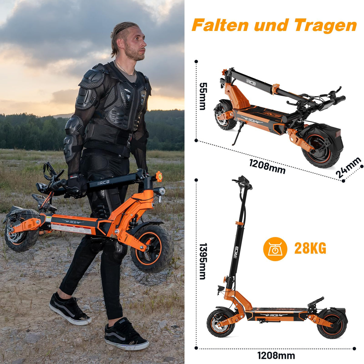 E-Scooter RCB D7 / D7 Pro 10" 500W mit ABE