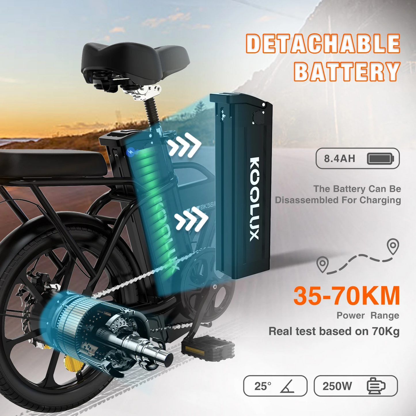 NEU E-Bike KOOLUX BK5S 16" Faltbar 250W