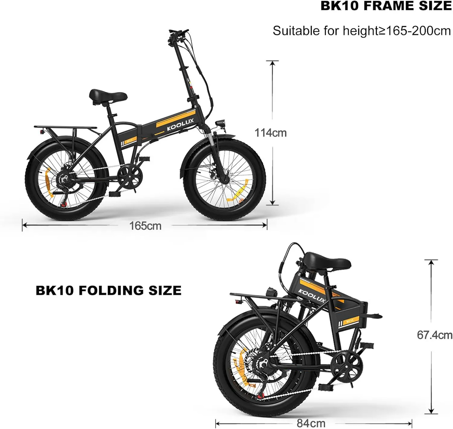 E-Bike KOOLUX KL-BK10 20" Faltbar 250W 7-Gang SHIMANO Mountainbike