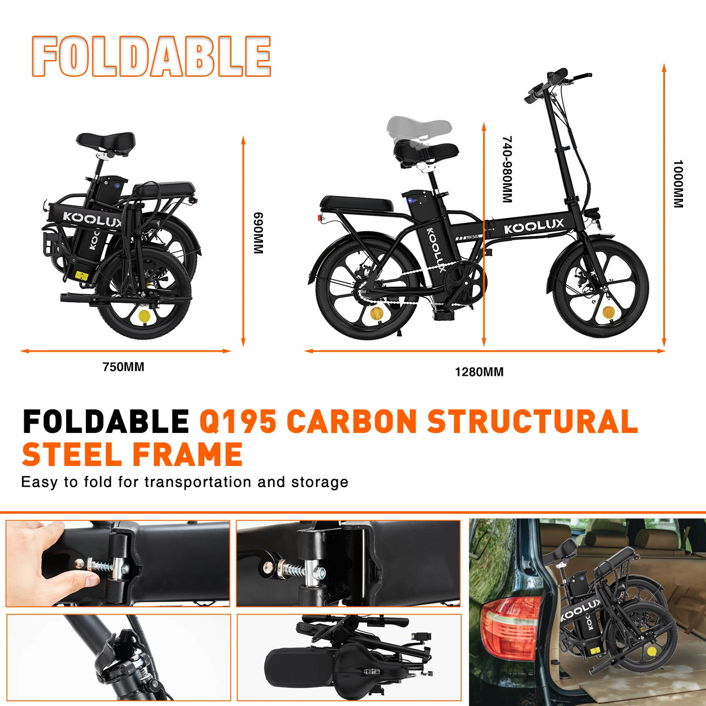 NEU E-Bike KOOLUX BK5S 16" Faltbar 250W