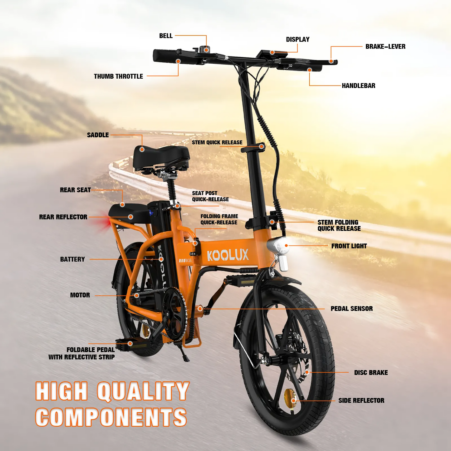 NEU E-Bike KOOLUX BK5S 16" Faltbar 250W