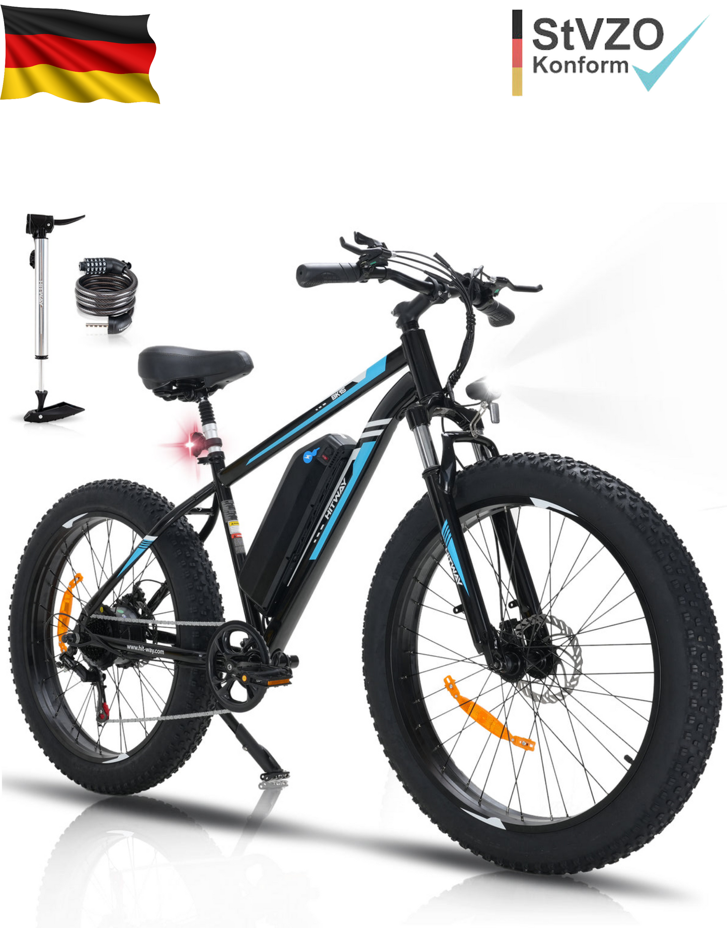 E-Bike HITWAY BK15 26*4,0 Zoll 250W 7-Gang SHIMANO Mountainbike
