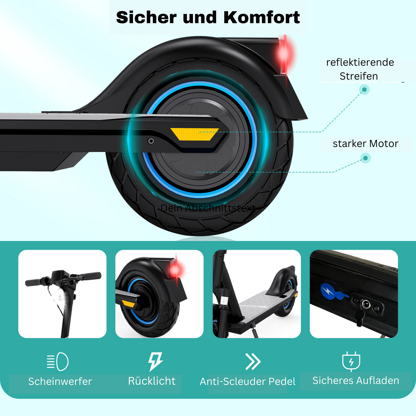 NEU E-Scooter Evercross EV10Z 10" 350W mit ABE