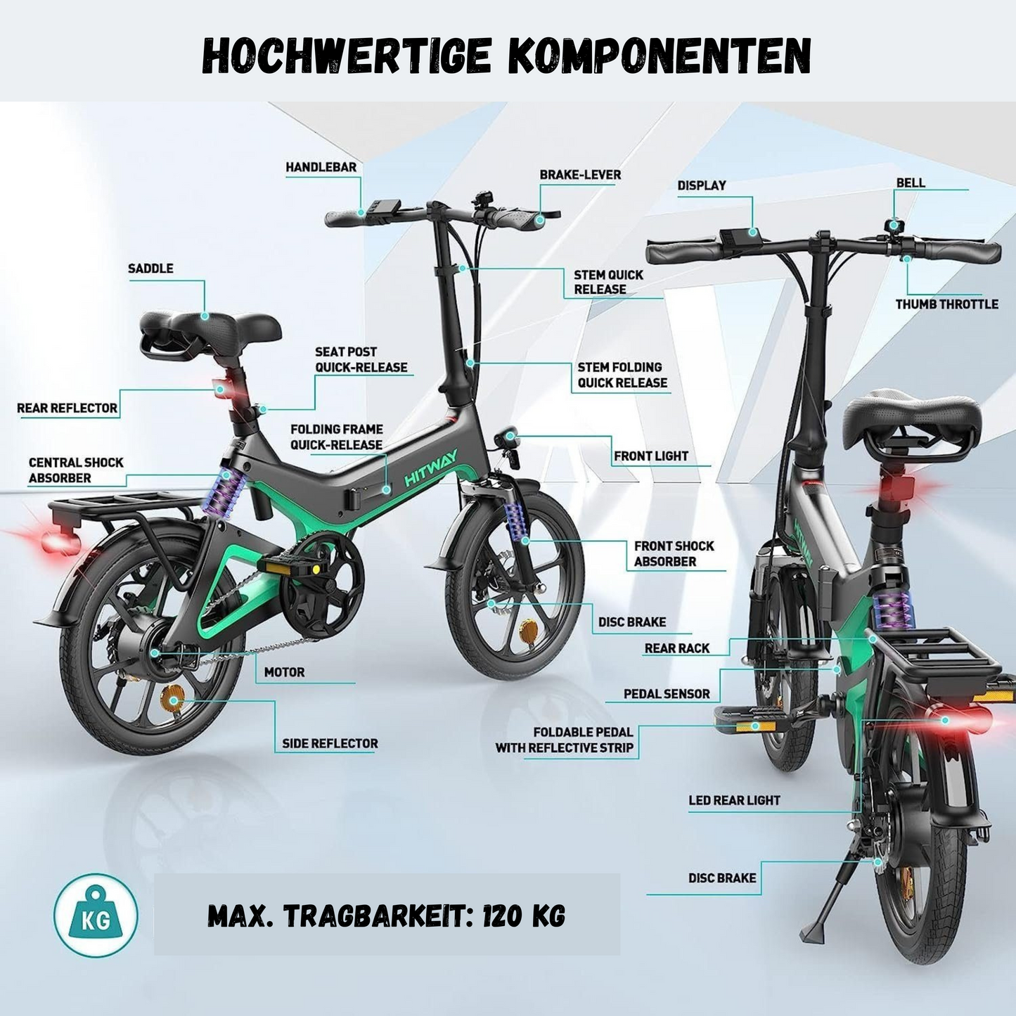 E-Bike HITWAY BK2 16" Faltbar 250W