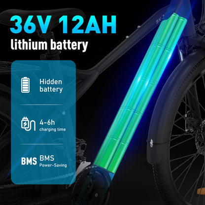 E-Bike HITWAY BK7 26" 250W 21-Gang SHIMANO Mountainbike