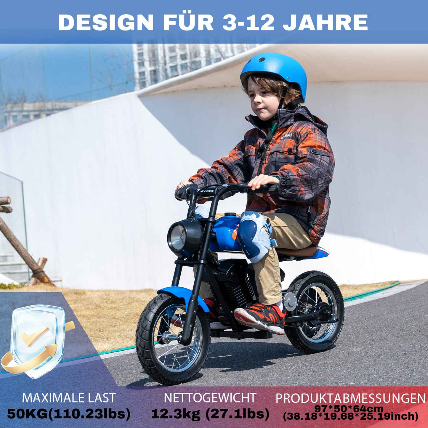 Elektro-Motorrad Evercross EV08M 150W 12" 16 km/h für Kinder