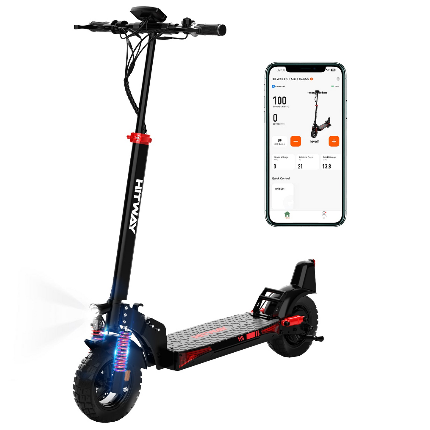 E-Scooter Hitway H9 / H9 Pro 10" 500W mit ABE