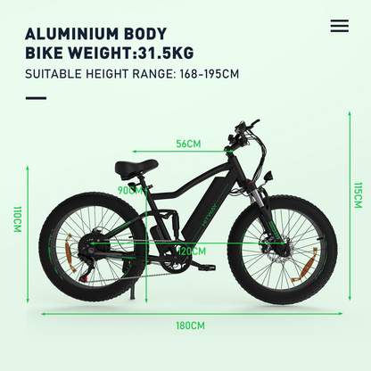 E-Bike HITWAY BK9 26*4,0 Zoll 250W 7-Gang SHIMANO Fat Tire