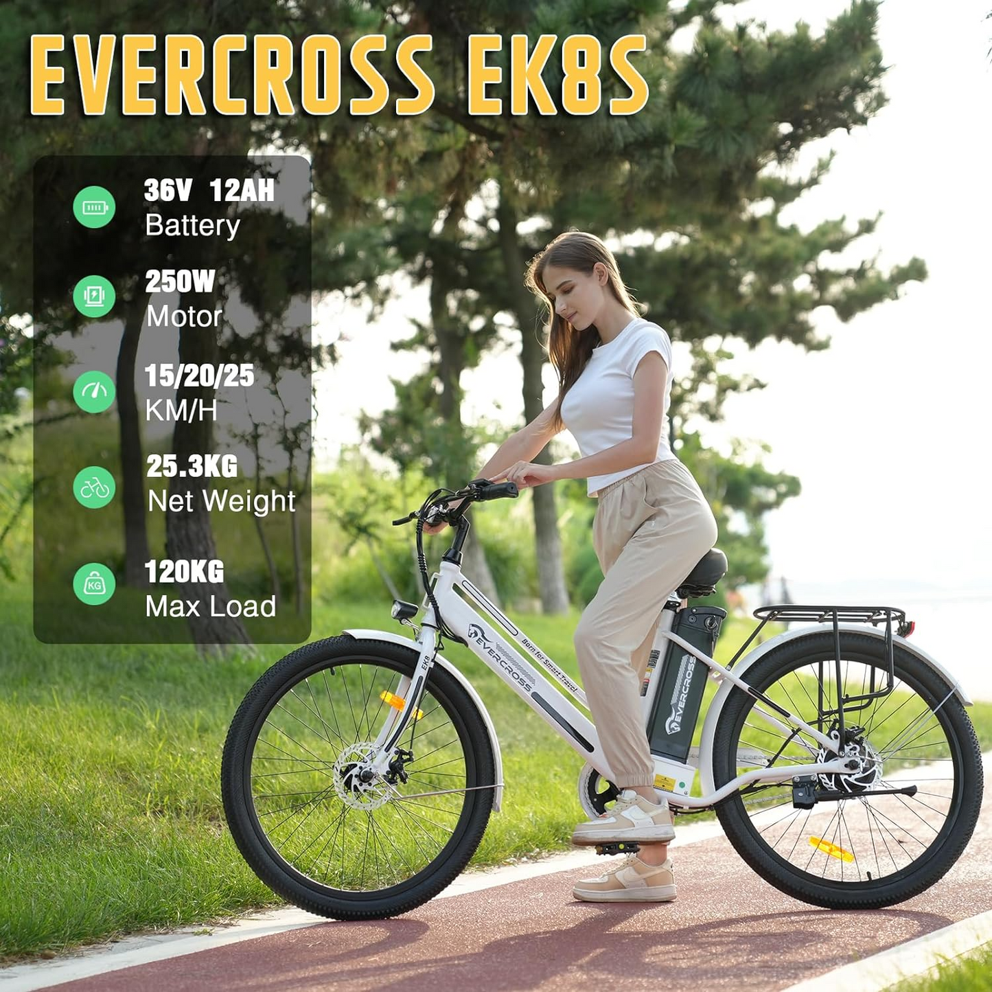 E-Bike EVERCROSS EK8S 26" 250W Citybike