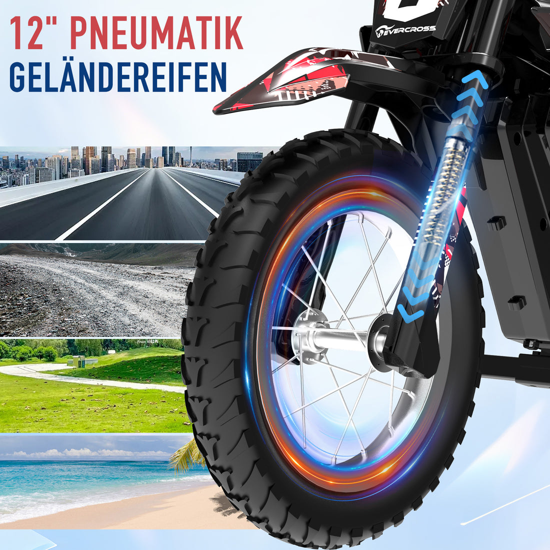 NEU Elektro-Motorrad Evercross EV13M 150W 12" 16 km/h für Kinder