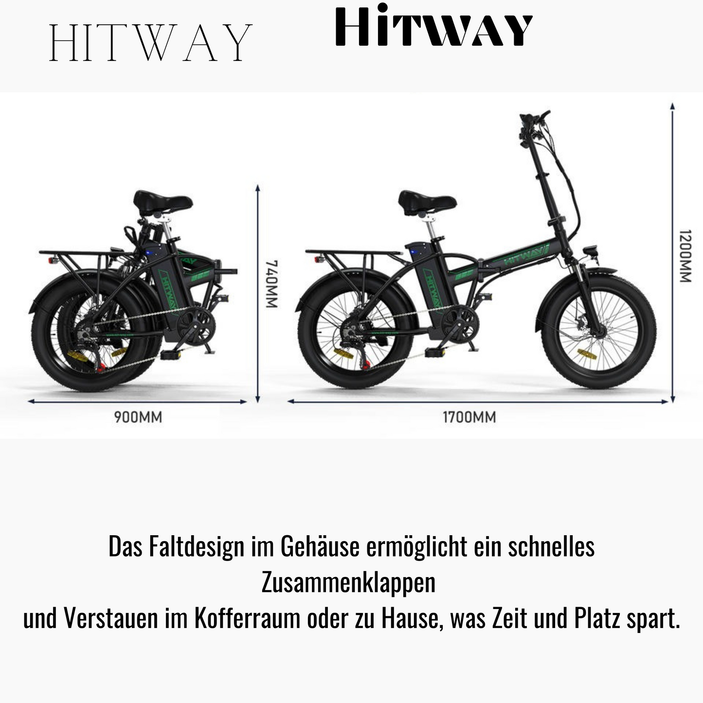 E-Bike HITWAY BK11 20" Faltbar 250W 7-Gang SHIMANO Mountainbike