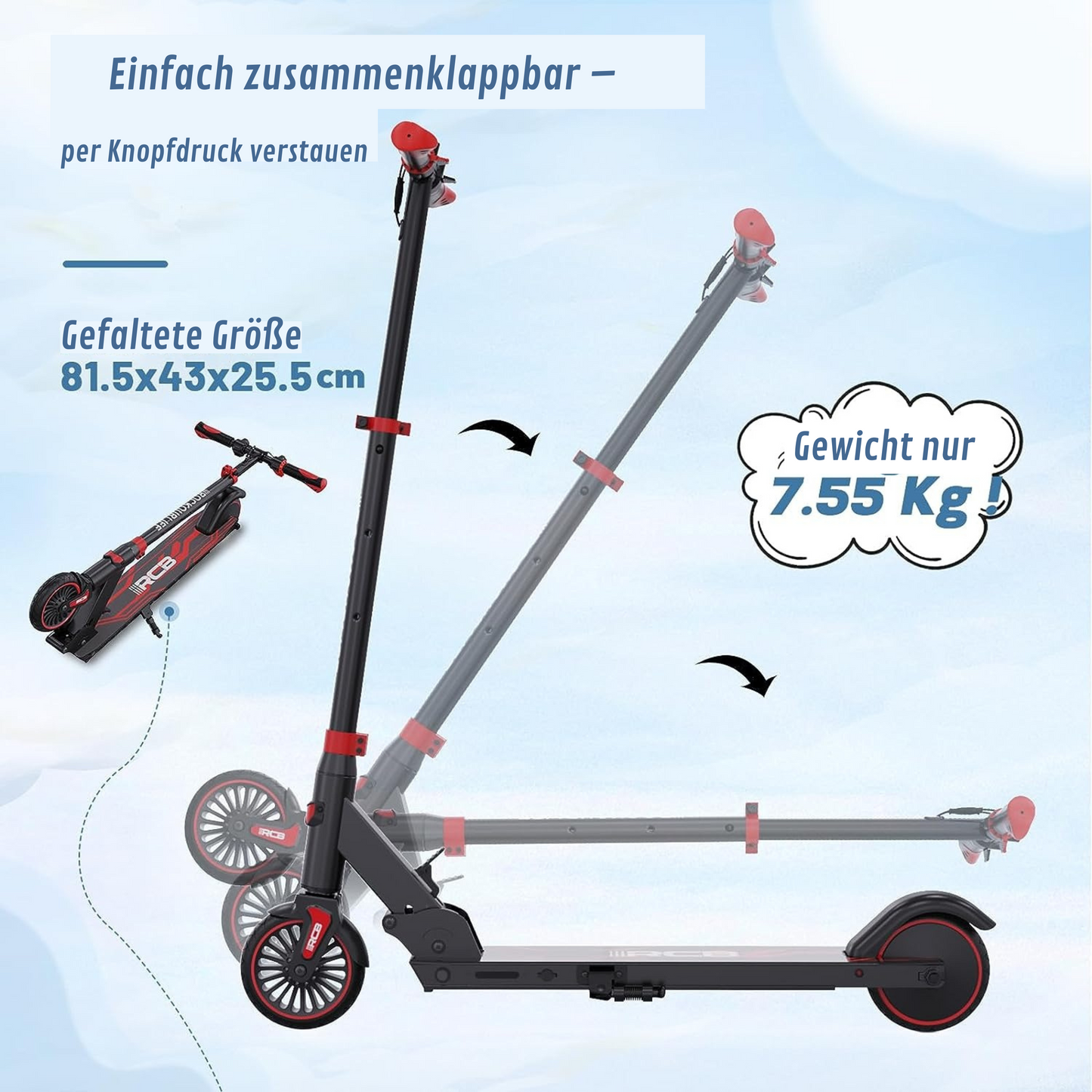 E-Scooter RCB R15 250W 20 km/h für Kinder