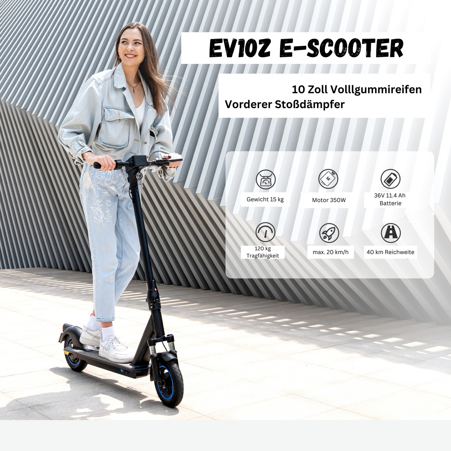 NEU E-Scooter Evercross EV10Z 10" 350W mit ABE