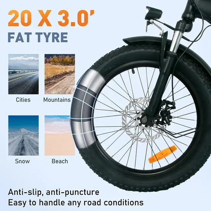 E-Bike KOOLUX BK11 20" Faltbar 250W 7-Gang SHIMANO Mountainbike