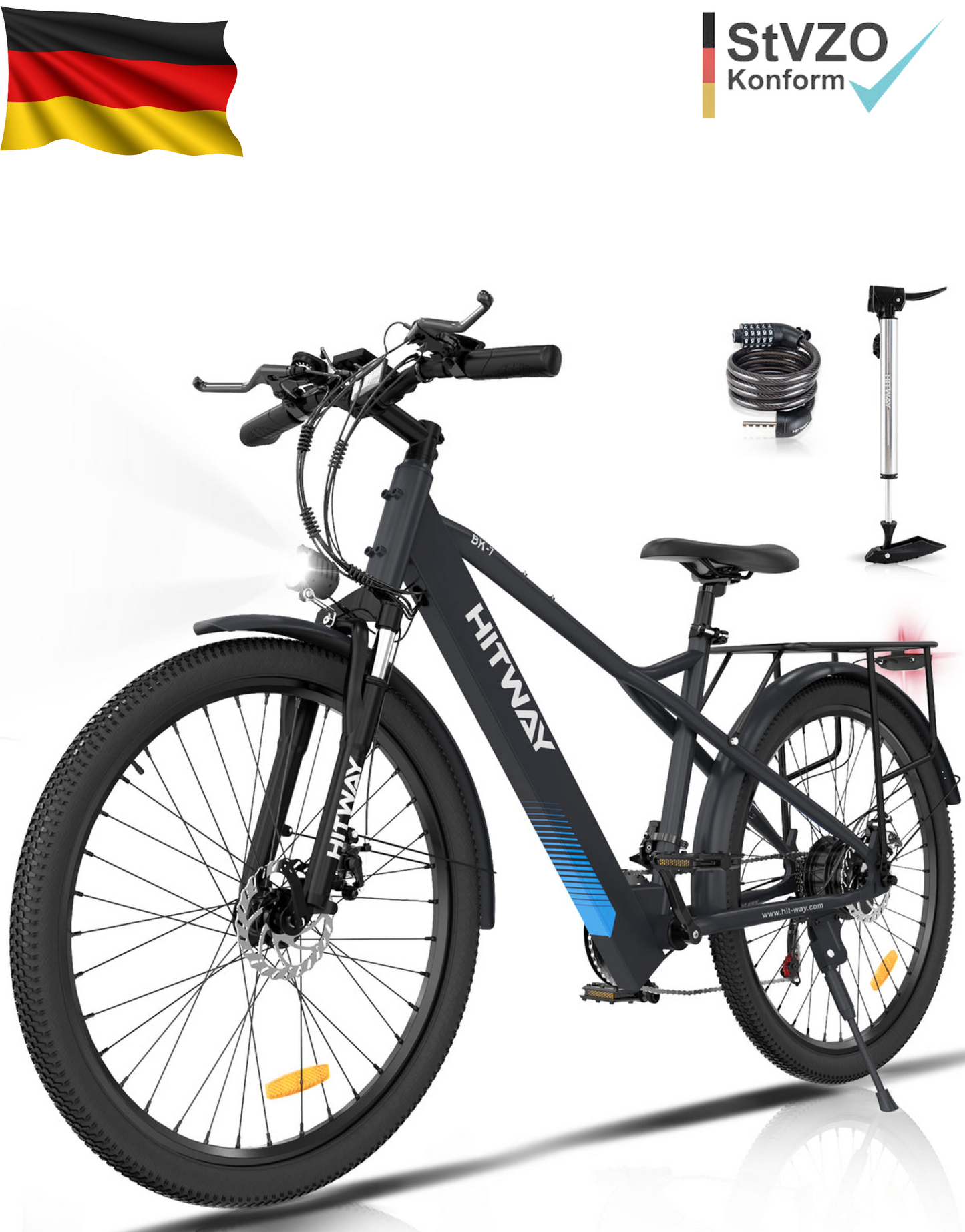 E-Bike HITWAY BK7 26" 250W 21-Gang SHIMANO Mountainbike