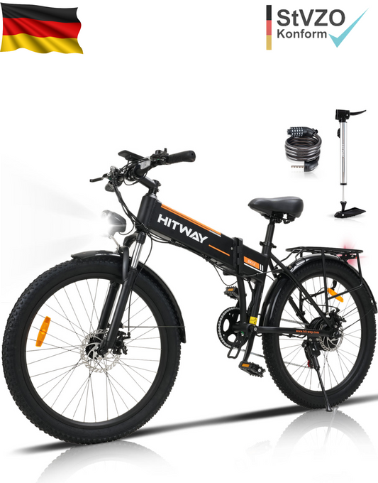 E-Bike HITWAY BK12 26" Faltbar 250W 7-Gang SHIMANO Mountainbike